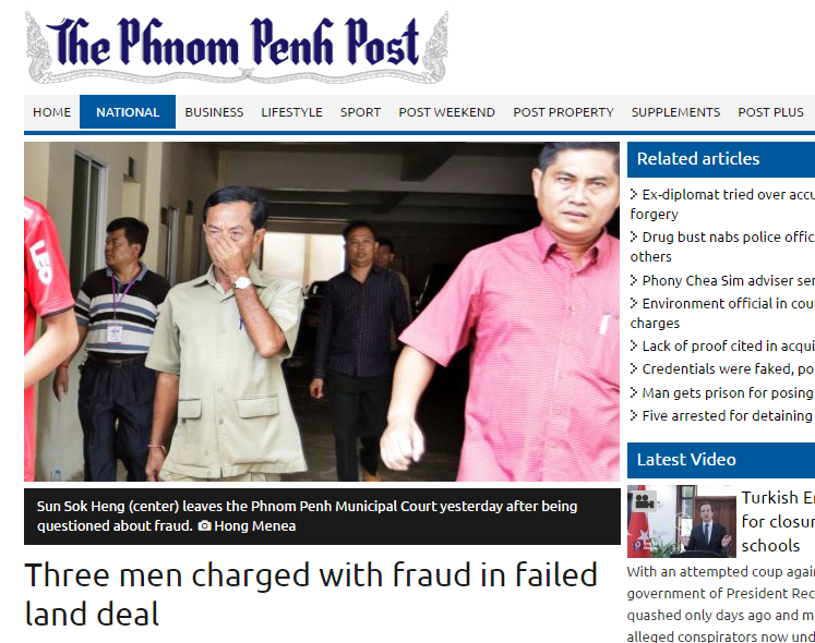 Three men charged with fraud in failed land deal