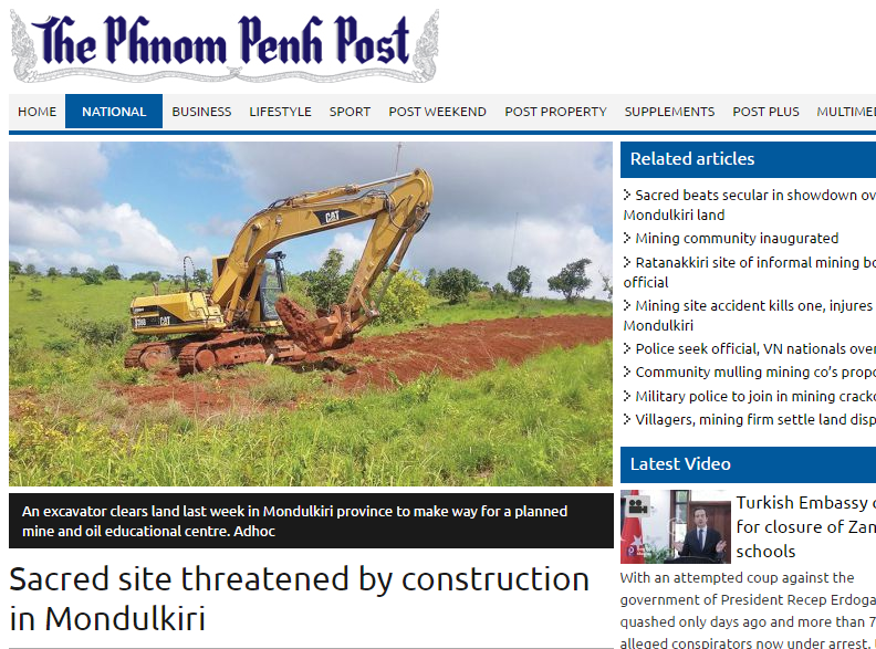Sacred site threatened by construction in Mondulkiri