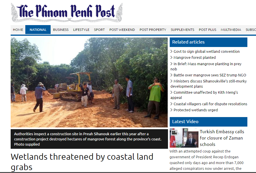 Wetlands threatened by coastal land grabs