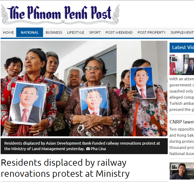 Residents displaced by railway renovations protest at Ministry