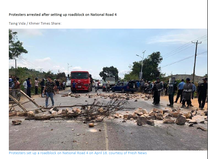 Protesters arrested after setting up roadblock on National Road 4