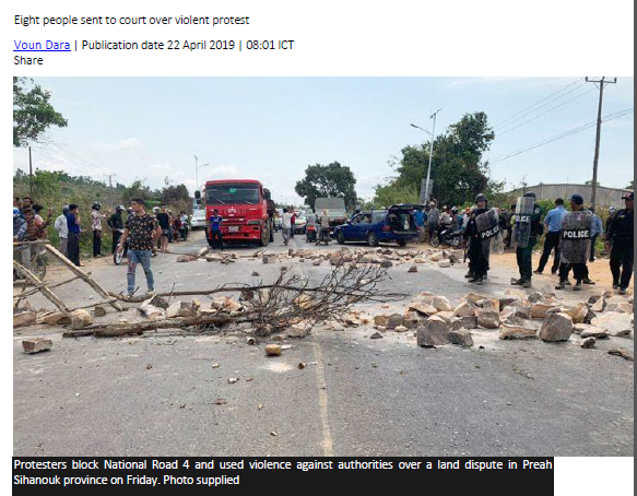 Eight people sent to court over violent protest