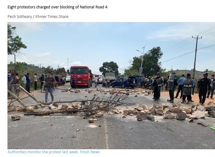Eight protestors charged over blocking of National Road 4