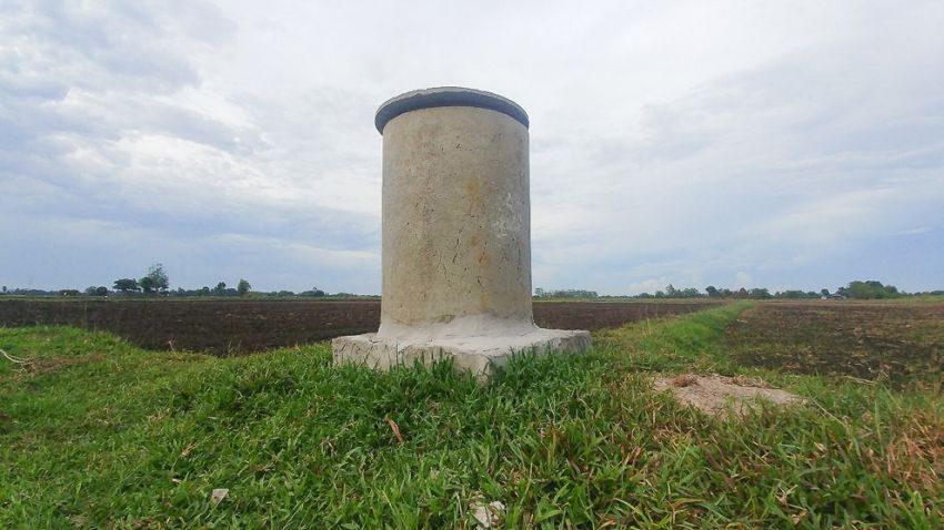 Waste receptacles built near Kampot wetland